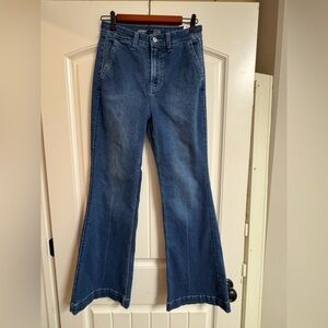 Old Navy Blue Flared Wide-Leg Jeans